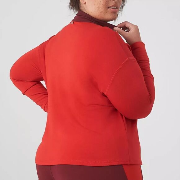 NWOT LIVI Cozy Soft Half-Zip Colorblock Cropped Pullover Adrenaline Rush 22/24 - Picture 3 of 11